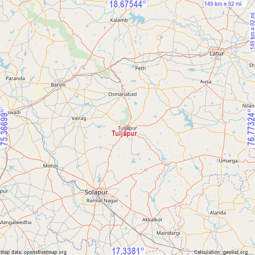 Tuljāpur on map