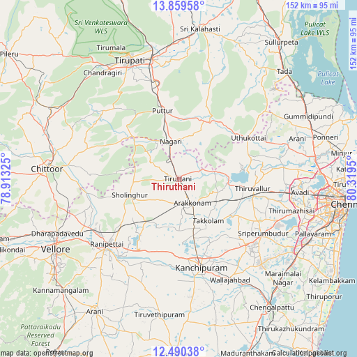 Thiruthani on map