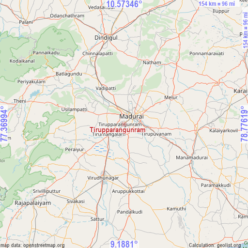 Tirupparangunram on map