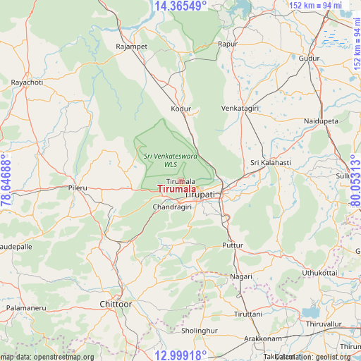 Tirumala on map