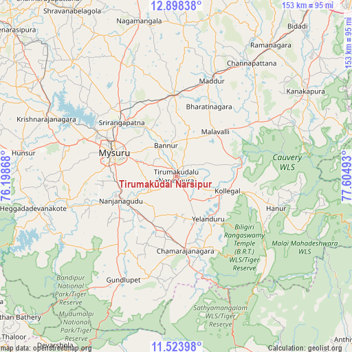 Tirumakūdal Narsipur on map