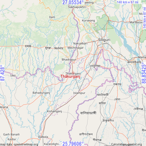 Thākurganj on map
