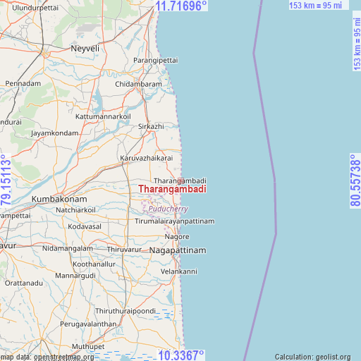Tharangambadi on map
