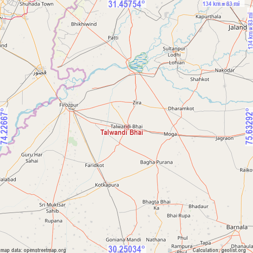 Talwandi Bhai on map