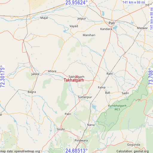Takhatgarh on map