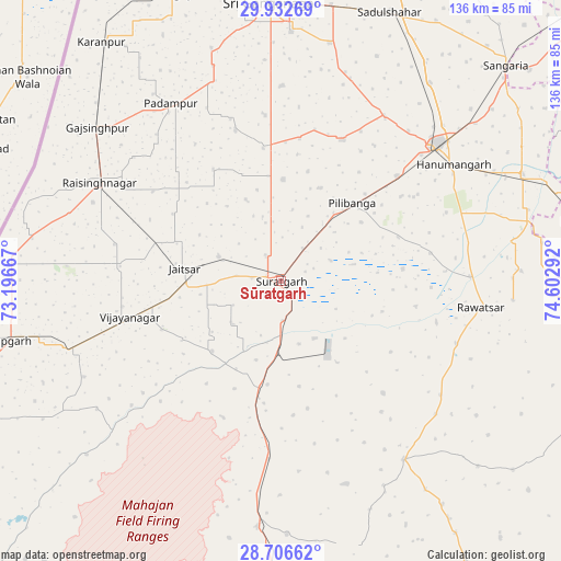 Sūratgarh on map