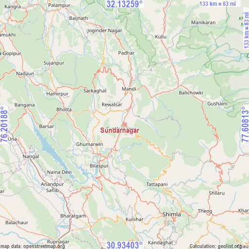 Sundarnagar on map