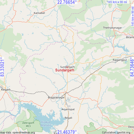 Sundargarh on map