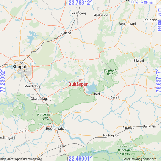 Sultānpur on map