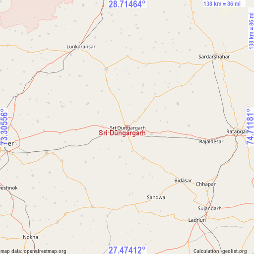 Sri Dūngargarh on map