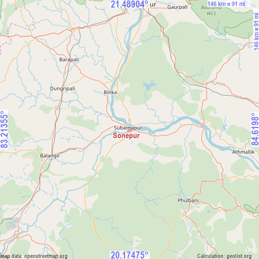 Sonepur on map