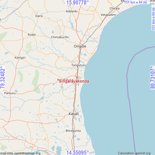 Singarāyakonda on map