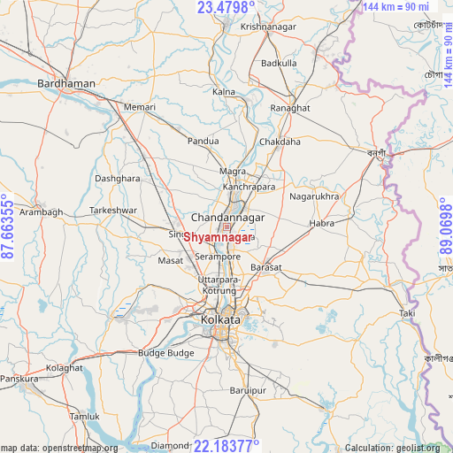 Shyamnagar on map