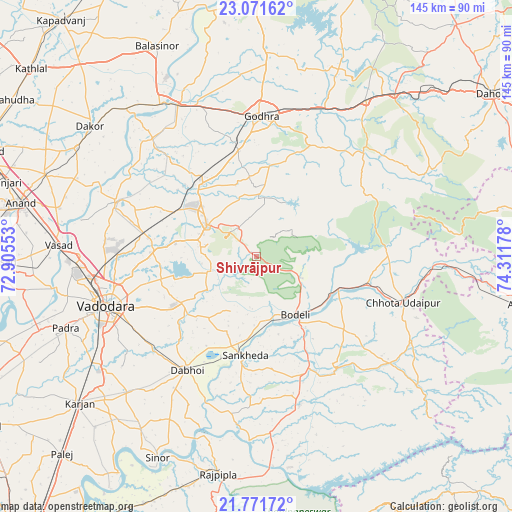 Shivrājpur on map