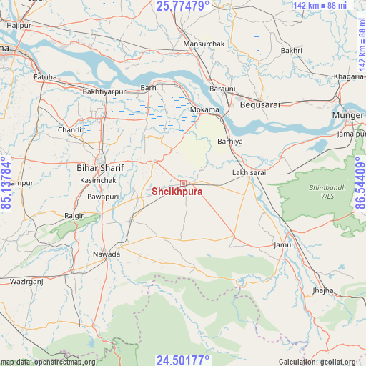 Sheikhpura on map