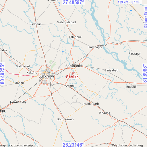Satrikh on map