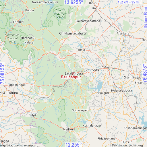 Sakleshpur on map