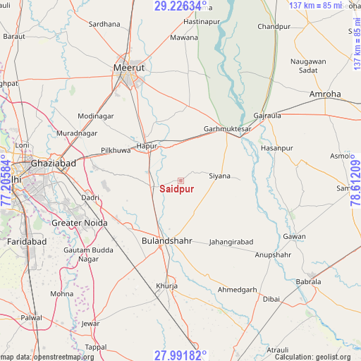 Saidpur on map