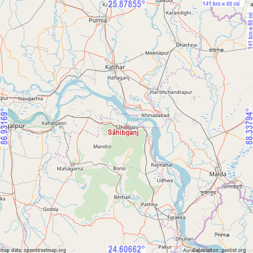 Sāhibganj on map