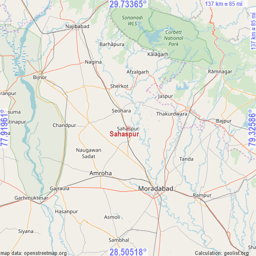 Sahaspur on map