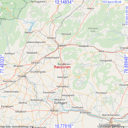 Rasipuram on map