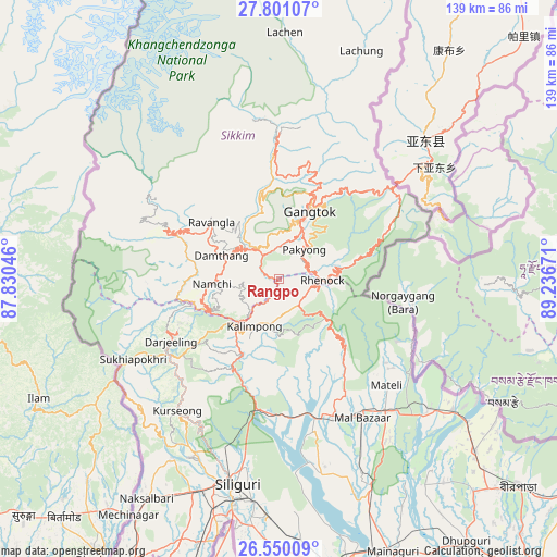 Rangpo on map