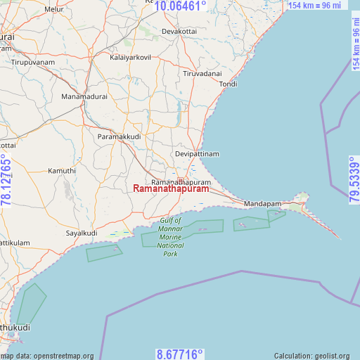 Ramanathapuram on map