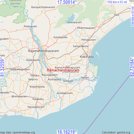 Rāmachandrapuram on map