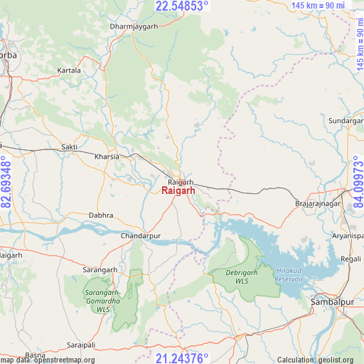 Raigarh on map