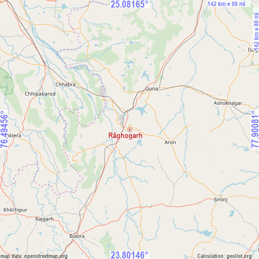 Rāghogarh on map