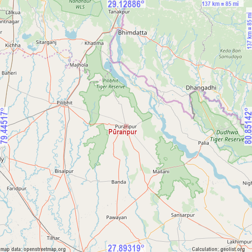Pūranpur on map