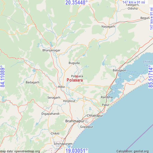 Polasara on map