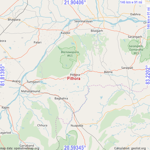 Pithora on map