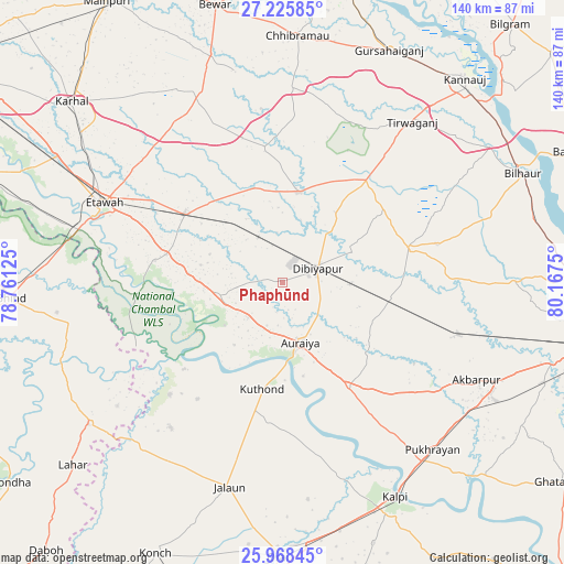 Phaphūnd on map