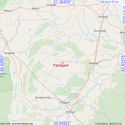 Patnāgarh on map