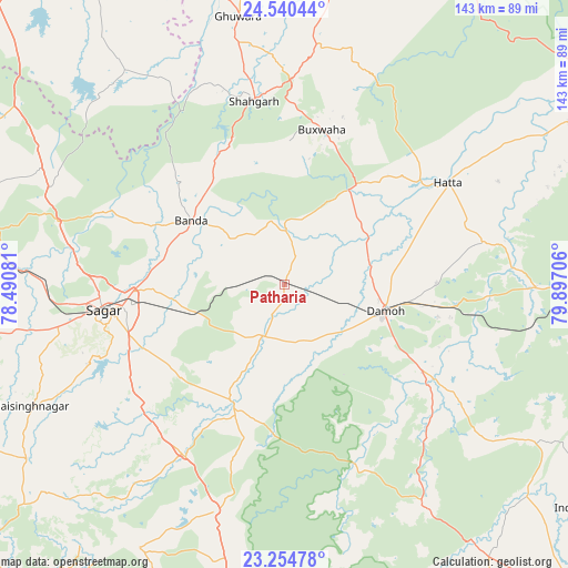 Patharia on map