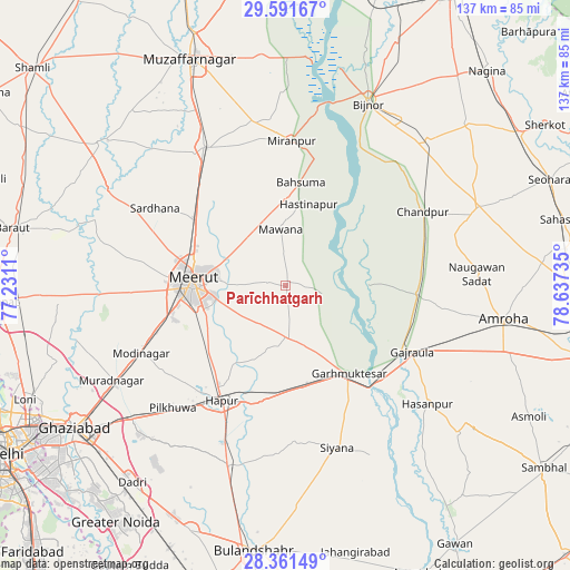 Parīchhatgarh on map