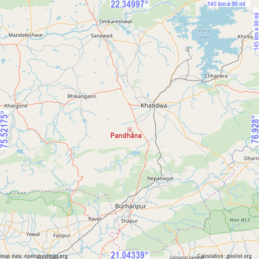 Pandhāna on map