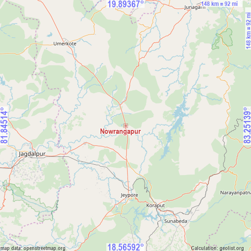 Nowrangapur on map