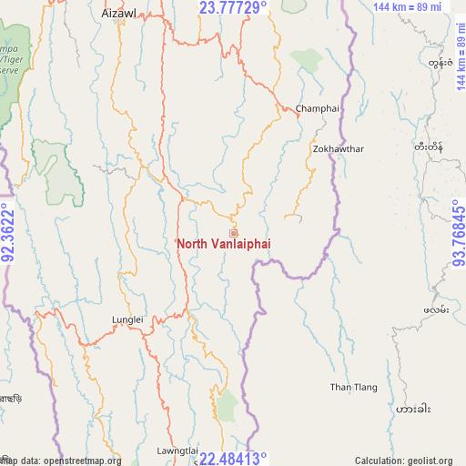 North Vanlaiphai on map