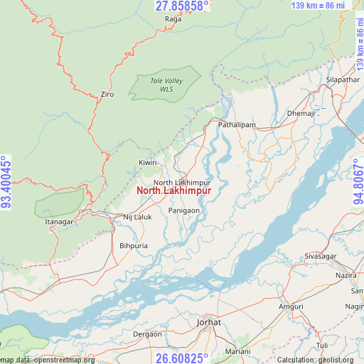 North Lakhimpur on map