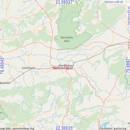 Narsimhapur on map