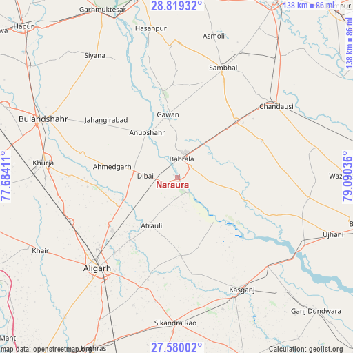 Naraura on map