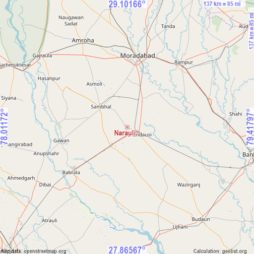 Narauli on map