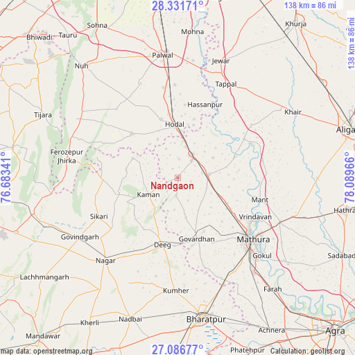 Nandgaon on map