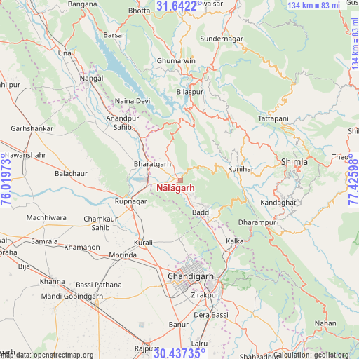 Nālāgarh on map