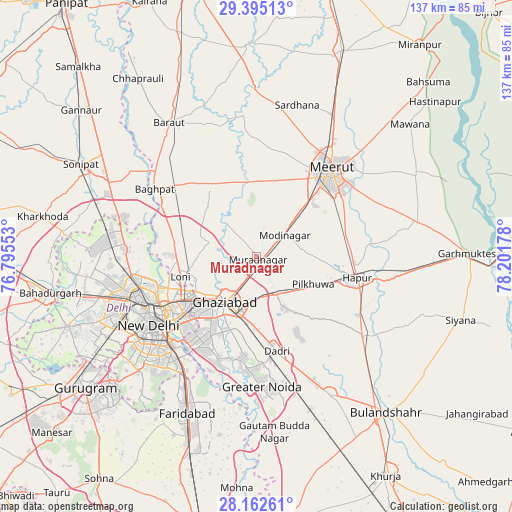 Murādnagar on map