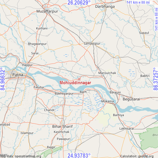 Mohiuddinnagar on map