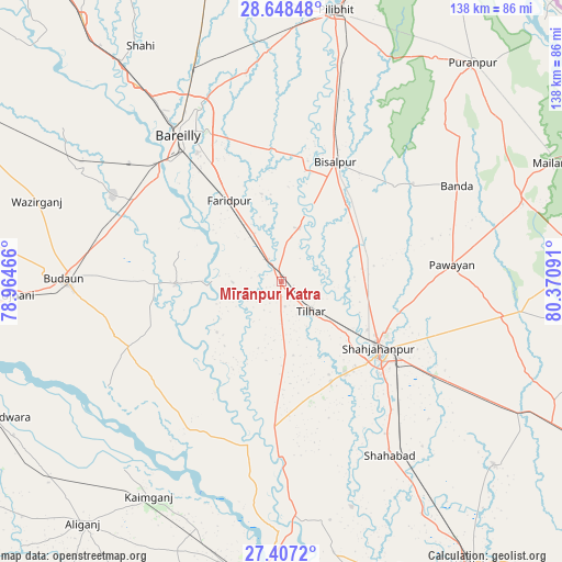 Mīrānpur Katra on map