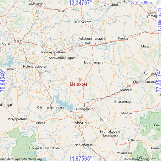 Melukote on map